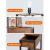 imageaddlon Floor lamp with 2 USB 1 Outlet and Drawer 3 Color Temperatures LED Bulb 9W Sofa lamp with White lampshade Display Floor lamp with Shelves for Living Room Bedroom and Office  BrownBrownBlack