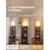 imageaddlon Floor lamp with 2 USB 1 Outlet and Drawer 3 Color Temperatures LED Bulb 9W Sofa lamp with White lampshade Display Floor lamp with Shelves for Living Room Bedroom and Office  BrownBrown