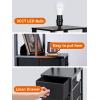 imageaddlon Floor lamp with 2 USB 1 Outlet and Drawer 3 Color Temperatures LED Bulb 9W Sofa lamp with White lampshade Display Floor lamp with Shelves for Living Room Bedroom and Office  BrownBlack3 Drawers