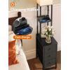 imageaddlon Floor lamp with 2 USB 1 Outlet and Drawer 3 Color Temperatures LED Bulb 9W Sofa lamp with White lampshade Display Floor lamp with Shelves for Living Room Bedroom and Office  BrownBlack3 Drawers