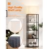 imageaddlon Floor lamp with Shelves Super Large Size 19W 5Tier Modern Floor lamp with 3 Color Temperatures LED Bulb Display Shelf lamp for Living Room Bedroom and Office  Black