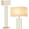 imageaddlon Gold Floor Lamps for Living Room Tall Modern Standing lamp with Linen Shade Decorative Simple Design Floor Lamps for Bedroom and OfficeGold