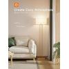 imageaddlon Gold Floor Lamps for Living Room Tall Modern Standing lamp with Linen Shade Decorative Simple Design Floor Lamps for Bedroom and OfficeGold