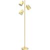 imageaddlon Tree Floor Lamp with 3 Adjustable Rotating Lights and Matching LED Bulbs Standing Tall Pole Lamps for Living Room Bedroom Home Office  Brass GoldGold