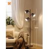imageaddlon Tree Floor Lamp with 3 Adjustable Rotating Lights and Matching LED Bulbs Standing Tall Pole Lamps for Living Room Bedroom Home Office  Brass GoldBlack Remote