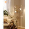 imageaddlon Tree Floor Lamp with 3 Adjustable Rotating Lights and Matching LED Bulbs Standing Tall Pole Lamps for Living Room Bedroom Home Office  Brass GoldGold Remote