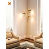 imageaddlon Tree Floor Lamp with 3 Adjustable Rotating Lights and Matching LED Bulbs Standing Tall Pole Lamps for Living Room Bedroom Home Office  Brass GoldGold Remote