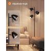 imageaddlon Tree Floor Lamp with 3 Adjustable Rotating Lights and Matching LED Bulbs Standing Tall Pole Lamps for Living Room Bedroom Home Office  Brass GoldBlack Remote