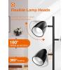 imageaddlon Tree Floor Lamp with 3 Adjustable Rotating Lights and Matching LED Bulbs Standing Tall Pole Lamps for Living Room Bedroom Home Office  Brass GoldBlack