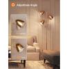 imageaddlon Tree Floor Lamp with 3 Adjustable Rotating Lights and Matching LED Bulbs Standing Tall Pole Lamps for Living Room Bedroom Home Office  Brass GoldGold Remote