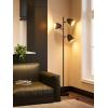 imageaddlon Tree Floor Lamp with 3 Adjustable Rotating Lights and Matching LED Bulbs Standing Tall Pole Lamps for Living Room Bedroom Home Office  Brass GoldBlack