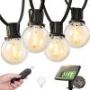 imageaddlon 56FT506 Solar String Lights Outdoor with Remote 27 Shatterproof G40 Bulbs Solar Powered ampamp USB Charging Patio Lights Dimmable Waterproof Solar String Lights for Outside Camping Backyard256FT