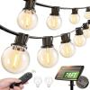 imageaddlon 56FT506 Solar String Lights Outdoor with Remote 27 Shatterproof G40 Bulbs Solar Powered ampamp USB Charging Patio Lights Dimmable Waterproof Solar String Lights for Outside Camping Backyard726FT