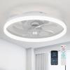 imageaddlon Ceiling Fans with Lights and Remote 20 Low Profile Ceiling Fans 30006000K Dimmable Modern Flush Mount LED Fan Light Fandelier Ceiling Fan for Bedroom Kitchen Living Room BlackWhite QS02