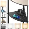imageaddlon Floor Lamp with Shelves 5Tier Adjustable Corner Lamp with 3 Color Temperatures ampamp Linen Shade Modern Floor Lamps for Living Room Home Office ampamp Bedroom E26 LED Bulb Included 800lm  BlackBlack USBType C