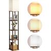 imageaddlon Floor Lamp with Shelves 5Tier Modern Shelf Floor Lamp with 3CCT LED Bulb Display Lamp for Living Room Bedroom and Office  Marble Texture ampamp Gold FrameBrown