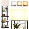 imageaddlon Floor lamp with Shelves Super Large Size 19W 5Tier Modern Floor lamp with 3 Color Temperatures LED Bulb Display Shelf lamp for Living Room Bedroom and Office  Black