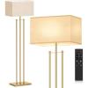imageaddlon Gold Floor Lamps for Living Room Tall Modern Standing lamp with Linen Shade Decorative Simple Design Floor Lamps for Bedroom and OfficeGold