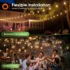 imageaddlon 100FT Solar String Lights Outdoor with Remote 54 LED Shatterproof Bulbs Dimmable ampamp Timable 3 Light Modes G40 Waterproof Solar String Lights for Outside Backyard Party Decor200FT