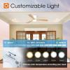 imageaddlon 2 Pack 52 inch Ceiling Fans with Lights White Ceiling Fan with Light and Remote Control Reversible 3 Wood Blades 6 Speeds 5CCT Dimmable Noiseless Wood Ceiling Fan for IndoorOutdoor UseWhite