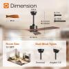 imageaddlon 2 Pack 52 inch Ceiling Fans with Lights White Ceiling Fan with Light and Remote Control Reversible 3 Wood Blades 6 Speeds 5CCT Dimmable Noiseless Wood Ceiling Fan for IndoorOutdoor UseBlack