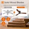 imageaddlon 2 Pack 52 inch Ceiling Fans with Lights White Ceiling Fan with Light and Remote Control Reversible 3 Wood Blades 6 Speeds 5CCT Dimmable Noiseless Wood Ceiling Fan for IndoorOutdoor UseBlack