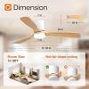 imageaddlon 2 Pack 52 inch Ceiling Fans with Lights White Ceiling Fan with Light and Remote Control Reversible 3 Wood Blades 6 Speeds 5CCT Dimmable Noiseless Wood Ceiling Fan for IndoorOutdoor UseWhite