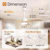 imageaddlon 2 Pack 52 inch Ceiling Fans with Lights White Ceiling Fan with Light and Remote Control Reversible 3 Wood Blades 6 Speeds 5CCT Dimmable Noiseless Wood Ceiling Fan for IndoorOutdoor UseWhite