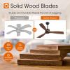 imageaddlon 2 Pack 52 inch Ceiling Fans with Lights White Ceiling Fan with Light and Remote Control Reversible 3 Wood Blades 6 Speeds 5CCT Dimmable Noiseless Wood Ceiling Fan for IndoorOutdoor UseBlack