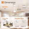 imageaddlon 2 Pack 52 inch Ceiling Fans with Lights White Ceiling Fan with Light and Remote Control Reversible 3 Wood Blades 6 Speeds 5CCT Dimmable Noiseless Wood Ceiling Fan for IndoorOutdoor UseWhite