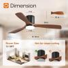 imageaddlon 2 Pack 52 inch Ceiling Fans with Lights White Ceiling Fan with Light and Remote Control Reversible 3 Wood Blades 6 Speeds 5CCT Dimmable Noiseless Wood Ceiling Fan for IndoorOutdoor UseBlack
