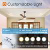 imageaddlon 2 Pack 52 inch Ceiling Fans with Lights White Ceiling Fan with Light and Remote Control Reversible 3 Wood Blades 6 Speeds 5CCT Dimmable Noiseless Wood Ceiling Fan for IndoorOutdoor UseBlack