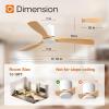 imageaddlon 2 Pack 52 inch Ceiling Fans with Lights White Ceiling Fan with Light and Remote Control Reversible 3 Wood Blades 6 Speeds 5CCT Dimmable Noiseless Wood Ceiling Fan for IndoorOutdoor UseWhite