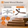 imageaddlon 2 Pack 52 inch Ceiling Fans with Lights White Ceiling Fan with Light and Remote Control Reversible 3 Wood Blades 6 Speeds 5CCT Dimmable Noiseless Wood Ceiling Fan for IndoorOutdoor UseBlack