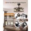 imageaddlon 20quot Black Caged Ceiling Fan with Lights Fandelier Fan with Remote 6 Speeds ampamp Timer Farmhouse Downrod Mount Bladeless Ceiling Fan for Bedroom Kitchen Outdoor
