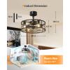 imageaddlon 20quot Black Caged Ceiling Fan with Lights Fandelier Fan with Remote 6 Speeds ampamp Timer Farmhouse Downrod Mount Bladeless Ceiling Fan for Bedroom Kitchen Outdoor