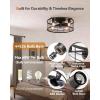 imageaddlon 20quot Black Caged Ceiling Fan with Lights Fandelier Fan with Remote 6 Speeds ampamp Timer Farmhouse Flush Mount Bladeless Ceiling Fan for Bedroom Kitchen Outdoor Low Profile DesignBlack