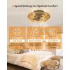 imageaddlon 20quot Boho Ceiling Fan with Light and Remote Woven Caged Low Profile Bladeless Ceiling Fans Flush Mount Bohemian Fandelier Ceiling Fan 6 Speed Reversible for Bedroom Living Room KitchenBrown