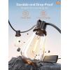 imageaddlon 54FT486 Solar String Lights Outdoor Waterproof with USB Port ampamp Remote Control Dimmable Solar Patio Lights IP65 Solar Powered Edison LED Bulbs for Outside Bistro Camping72FT