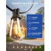 imageaddlon 54FT486 Solar String Lights Outdoor Waterproof with USB Port ampamp Remote Control Dimmable Solar Patio Lights IP65 Solar Powered Edison LED Bulbs for Outside Bistro Camping25FTPlugin 