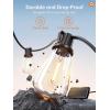 imageaddlon 54FT486 Solar String Lights Outdoor Waterproof with USB Port ampamp Remote Control Dimmable Solar Patio Lights IP65 Solar Powered Edison LED Bulbs for Outside Bistro Camping35FT