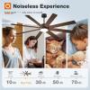 imageaddlon 72 Inch Large Ceiling Fans with Lights Black Ceiling Fan with Remote Control Reversible 5CCT Dimmable DC Motor Modern Ceiling Fan for Living Room Kitchen Patio IndoorOutdoor UseBlack