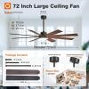 imageaddlon 72 Inch Large Ceiling Fans with Lights Black Ceiling Fan with Remote Control Reversible 5CCT Dimmable DC Motor Modern Ceiling Fan for Living Room Kitchen Patio IndoorOutdoor UseBlack