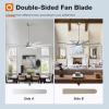 imageaddlon 72 Inch Large Ceiling Fans with Lights Black Ceiling Fan with Remote Control Reversible 5CCT Dimmable DC Motor Modern Ceiling Fan for Living Room Kitchen Patio IndoorOutdoor UseSilver
