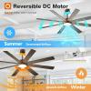 imageaddlon 72 Inch Large Ceiling Fans with Lights Black Ceiling Fan with Remote Control Reversible 5CCT Dimmable DC Motor Modern Ceiling Fan for Living Room Kitchen Patio IndoorOutdoor UseBrown