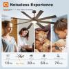 imageaddlon 72 Inch Large Ceiling Fans with Lights Black Ceiling Fan with Remote Control Reversible 5CCT Dimmable DC Motor Modern Ceiling Fan for Living Room Kitchen Patio IndoorOutdoor UseBrown