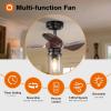 imageaddlon Ceiling Fans with Lights 22 inch Glass Lampshade Ceiling Fan with Bulbs Reversible DC Motor 3 Blades Dimmable Noiseless IndoorOutdoor Fan for Farmhouse Bedroom Bulb Included