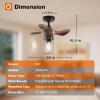 imageaddlon Ceiling Fans with Lights 22 inch Glass Lampshade Ceiling Fan with Bulbs Reversible DC Motor 3 Blades Dimmable Noiseless IndoorOutdoor Fan for Farmhouse Bedroom Bulb Included