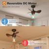 imageaddlon Ceiling Fans with Lights 22 inch Glass Lampshade Ceiling Fan with Bulbs Reversible DC Motor 3 Blades Dimmable Noiseless IndoorOutdoor Fan for Farmhouse Bedroom Bulb Included