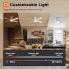 imageaddlon Ceiling Fans with Lights 42 Inch Low Profile Ceiling Fan with Light And Remote Control Flush Mount Reversible 3CCT Dimmable 4 Blades White Small Ceiling Fan for Bedroom IndoorOutdoor UseWhite